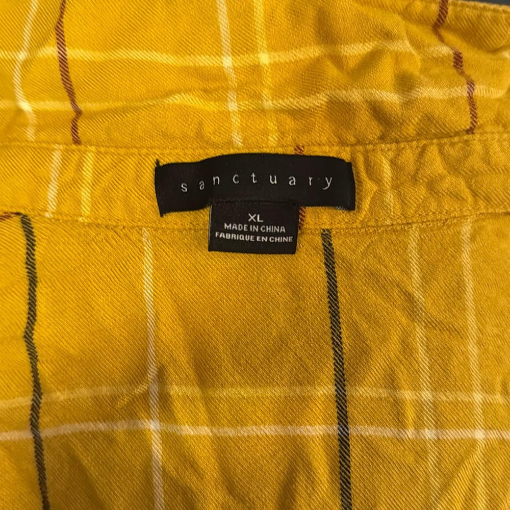 Sanctuary Mustard Yellow Rayon Boyfriend Flannel